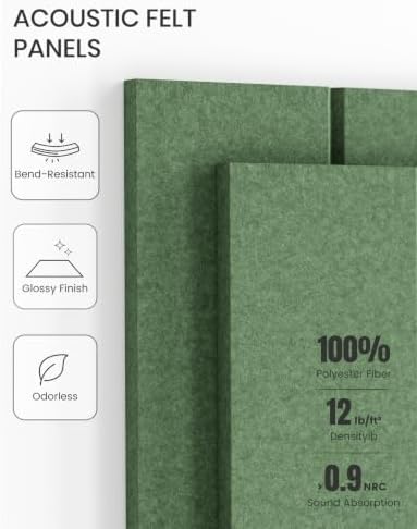Fluxynara 48" x 36" Large Felt Bulletin Board, Moss Green - Image 5