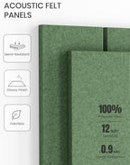 Fluxynara 48" x 36" Large Felt Bulletin Board, Moss Green - Image 5