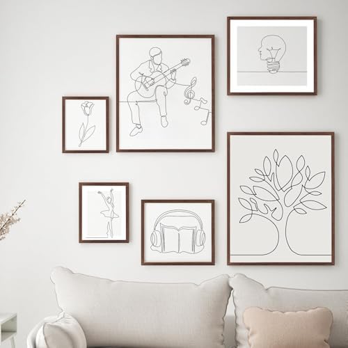 puthiac 16x16 Solid Oak Wood Picture Frame, Walnut, 1 Pack - Image 6