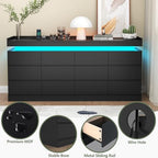 Gyfimoie 12 Drawer Dresser with Power Outlet, Modern Dresser with LED Light - Image 6