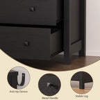 BORNOON 3-Drawer Dresser, Small Wooden Chest of Drawers with Metal Knobs, Water-Resistant Top, Storage Organizer with Anti-Tip Kit for Bedroom, Nursery, Living Room - Image 5