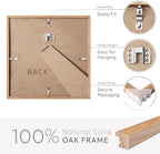 8x8 Picture Frames, Solid Oak Wood 8x8 photo Frame with Mat to 4x4 - Image 4