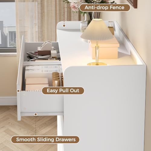 White Dresser for Bedroom, 8 Drawer Dresser Chests of Drawers - Image 5