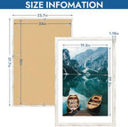 Hongkee 24x36 Poster Frame Set of 4, 24x36 Distressed White Wood(Mat 20x30) - Image 3