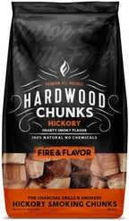 Fire & Flavor Hickory Wood Chunks for Smoking and Grilling - All-Natural, Long-Lasting with a Mildly Sweet Flavor - Large Chunk Wood Chips for Smokers,Red by FireFlavor
