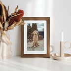 4x6 Picture Frame, Solid Oak Wood 4x6 Picture Frames with Mat to 3x5 - Image 6