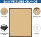 Hongkee 16x20 Frames Set of 4, 16 x 20 Rustic Brown Wood Style(Mat 11x14) - Image 5