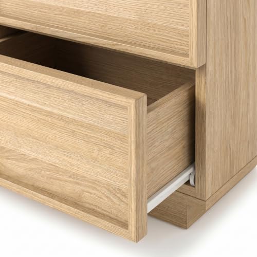 9 Drawer Dresser for Bedroom, 59.1" Wide Double Chest of Drawers with Storage, Wood Dresser TV Stand, Modern Closet Store Organizer for Living Room, Hallway, Nursery, Natural Oak - Image 6