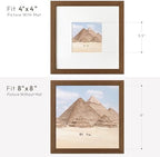 8x8 Picture Frames, Solid Oak Wood 8x8 photo Frame with Mat to 4x4 - Image 3