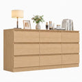 9 Drawer Dresser for Bedroom,Modern Deep Drawer Dresser with No-Handle Design,Storage Wood Chest of Drawer,Storage Organizer Furniture for Closet,Hallway by CIPACHOHOMEFURNITURE