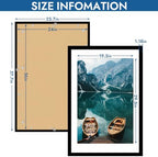 Hongkee 24x36 Poster Frame Set of 4, 24 x 36 Black Wood Style(Mat 20x30) - Image 3