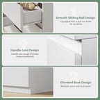 Jocoevol Modern 9 Drawer Dresser for Bedroom, Simply Chest of Drawers, Wood Storage Dresser with Deep Drawers for Living Room Hallway Entryway (White) - Image 7