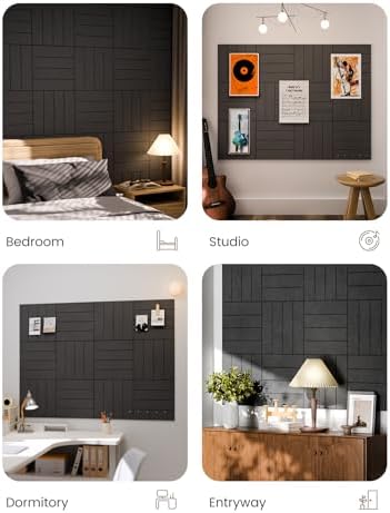 Fluxynara Felt Bulletin Board & Cork Board Alternative, Charcoal Gray - Image 6