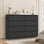 Black Dresser for Bedroom,Modern Large 8 Drawer Dresser with Deep Drawer,Wide Storage Chest of Drawer,Wood Bedroom Storage Organizer Furniture,TV Stand for Living Room by CIPACHOHOMEFURNITURE
