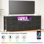 Furnulem 55" Dresser for Bedroom, 9 Drawer Dresser TV Stand for 55"-65" TV - Image 4