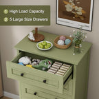42.7'' Tall 5 Drawer Dresser for Bedroom, Vintage Green Wood Storage Chest - Image 5