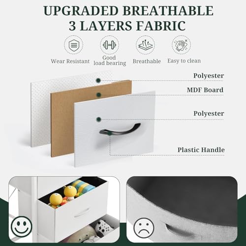 5-Drawer Dresser for Bedroom, Anti-Tip Wide Storage Organizer Fabric - Image 6