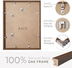 11x14 Picture Frame, 11 x 14 Solid Oak Photo Frame with Mat to 8x10 - Image 4