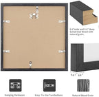 puthiac 12x12 Solid Oak Wood Picture Frames, Black, 3 Pack - Image 3