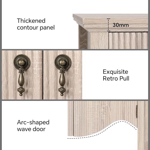 5-Drawer 47" Tall Fluted Dresser, Vertical Chest of Drawers,Nature Oak - Image 5