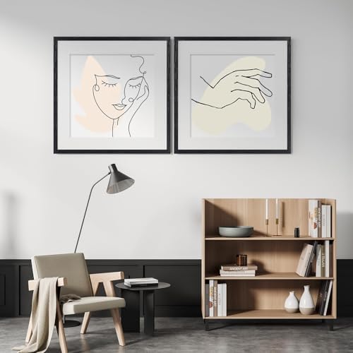 puthiac 20x20 Solid Oak Wood Picture Frames, Black, 3 Pack - Image 5