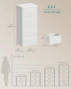 SONGMICS Dresser for Bedroom, Tall Dresser with 4 Fabric Drawers - Image 2
