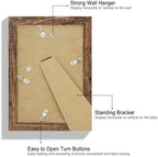Hongkee 6x9 Picture Frame Set of 4, Made of Real Glass and Rustic Brown Wooden Frame - 6 by 9 Photo for Wall or Tabletop Display - Image 3