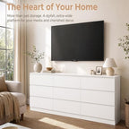 White 9 Drawer Dresser for Bedroom,Modern 59'' Long Dresser with Deep Drawer,Wood Storage Chest of Drawers for Bedroom Living Room,Closet - Image 6