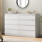 Modern 8 Drawer Dresser, Simply Chest of Drawers for Bedroom, Wood Storage Dresser with Deep Drawers for Living Room/Hallway/Entryway (White) by Unknown