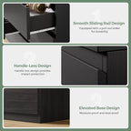 Jocoevol Modern 9 Drawer Dresser for Bedroom, Simply Chest of Drawers, Wood Storage Dresser with Deep Drawers for Living Room Hallway Entryway (Black) - Image 7