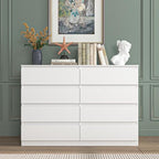 Vibe & Dine 8 Drawer Double Dresser, Modern Chest of Drawers with Wide Storage for Closet, Bedroom, Living Room, White - Image 2