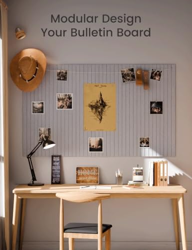 Fluxynara 48" x 36" Large Felt Bulletin Board, Soft Gray - Image 6
