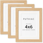 puthiac 4x6 Solid Oak Wood Picture Frames, Natural Oak, 3 Pack by PUTHIAC