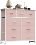 Sweetcrispy 9 Drawer Fabric Dresser Storage Tower Drawer Organizer, Pink by Sweetcrispy