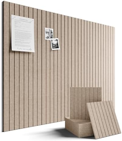 Fluxynara 48" x 36" Large Felt Bulletin Board, Taupe by FLUXYNARA