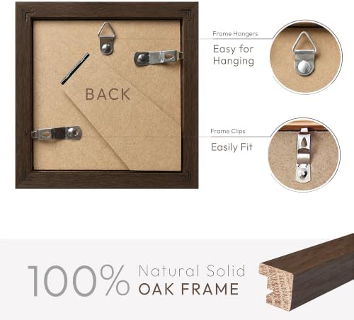 4x4 Picture Frame, Solid Oak Wood 4x4 Photo Frames - Image 4
