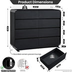 Standifurno Black Dresser with 8 Drawers, Modern Chest of Drawers with Deep Drawers, Big Storage Organizer for Bedroom, Living Room, Hallway, 47’’Wide - Image 2