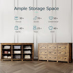 Xixini 59.1" Wide 9-Drawer Farmhouse Dresser for Bedroom, Brown - Image 4
