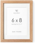 6x8 Picture Frame, Solid Oak Wood 6x8 Photo Frames with Mat to 5x7 by TumblerHome