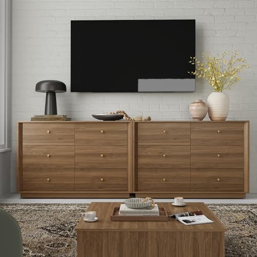 FORTUNETEC 47" Wide 6 Drawer Dresser for Bedroom, Walnut - Image 5