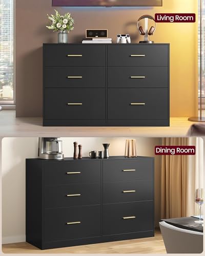 VASAGLE 6-Drawer Dresser, Chest of Drawers, 46.9 x 15.8 x 30.7 Inches - Image 7
