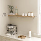 Ballucci Floating Shelf, 48" Wood Wall Shelf with Invisible Brackets for Bathroom, Living Room, Bedroom, Kitchen, Nursery, 8" Deep, Oak Finish - Image 3