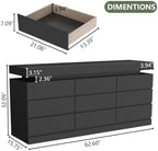 Gyfimoie 9 Drawer Dresser with Power Outlet, Modern Dresser with LED Light - Image 2