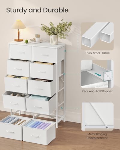 SONGMICS Dresser for Bedroom, Tall Dresser with 10 Fabric Drawers - Image 6