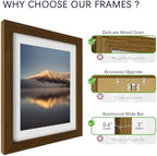 10x12 Poster Frame, Rustic Brown Wood Frame with 8x10 Mat, 3 Pack - Image 3