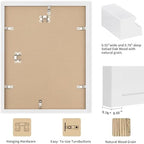 puthiac 11x14 Solid Oak Wood Picture Frames, White, 3 Pack - Image 3