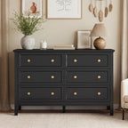 CARPETNAL 47" Black Dresser for Bedroom with Modern Gold Handles & 6 Drawer - Image 2