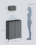 SONGMICS Dresser for Bedroom, Tall Dresser with 8 Fabric Drawers - Image 2