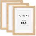 puthiac 6x8 Solid Oak Wood Picture Frames, Natural Oak, 3 Pack by PUTHIAC