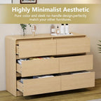 6 Drawer Dresser for Bedroom,Modern Chest of Drawer with Round Corner and No-Handle Design,Bedroom Storage Organizer Dresser for Closet,Hallway - Image 6